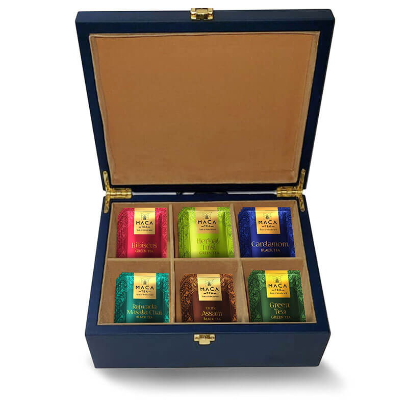 Buy 6 Variety Assorted Wooden Tea Gift Set - Maca Tea